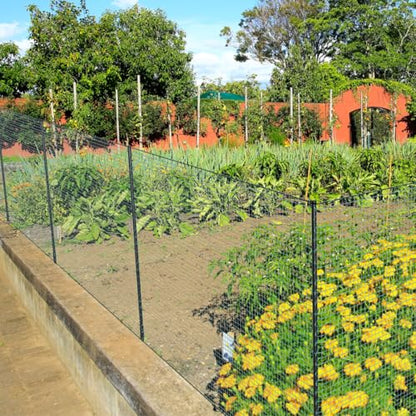 SUNYRISY Garden Mesh Fence Temporary Safety Fencing, 40in x 98.4ft Garden Fence Animal Barrier with Steel Stakes, Fencing Netting for Construction Backyard Chickens Dog Poultry Deer - size: 40in x 98ft