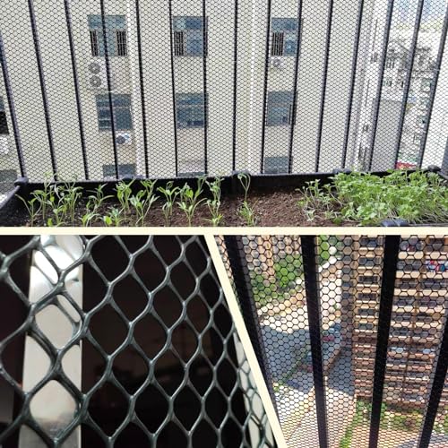 Plastic Wire Mesh Fence 16in x 20Ft Plastic Chicken Wire Mesh for Poultry, Dogs, Rabbit, Snake Barrier & Gardening Versatile Plastic Fencing (16in x 20Ft, Black) - color: Black, size: 16in x 20Ft