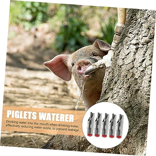 BESPORTBLE 5pcs Pig Nipple Waterer Automatic Livestock Waterer Stainless Steel Pig Drinking Fountain