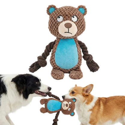 Plush Dog Chew Toys,2026 New Squeaky Dog Toy for Aggressive Chewers, Indestructible Dog Toy for Small Medium Large Dogs to Keep Them Busy Puppy Teething Toy (Bear) - color: Bear
