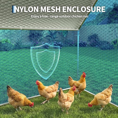 Garvee Large Metal Chicken Coop, for 20/30 Chickens, Outdoor Walk in Poultry Cage, 19.69 x 9.84 x 6.56 ft - size: 19.69 x 9.84 x 6.56 ft