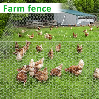 45 in X 100 ft Chicken Wire Fencing Metal Floral Chicken Wire Fence for Crafts 1 Inch Hexagonal Galvanized Poultry Wire Netting for Chicken Coop Barrier Rabbit Cage