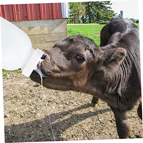 2L Calf Milk Bottle 4lb Nursing Feeder for Calves Kittens Puppies Sturdy Silicone PET Feeding Bottle Wide Neck for Farm Use and PET Care