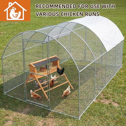 Chicken Nesting Box, Wooden Chicken Coop Accessories with Perch Featuring Asphalt Roof, Swing, and Easy Setup, Spacious Laying Boxes for Hens for Backyard (Orange)