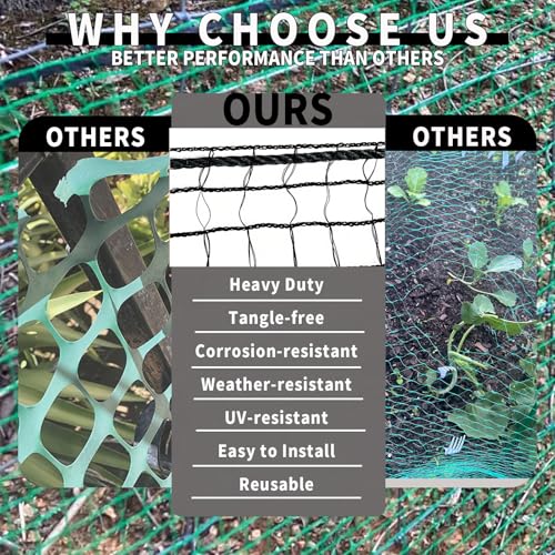 5x100ft Deer Fence Netting, Plastic Mesh Fence Heavy Duty Garden Fence Animal Barrier Garden Netting for Plants Fruit Trees Vegetables Against Deer, Birds, Rabbits, Chickens and Other Animals, Black - color: Black, size: 5x100ft