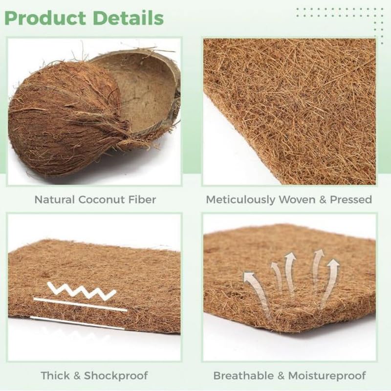 6 Pack Chicken Nesting Pads for Chicken Coop Accessories – 12"x12" Reusable Washable Bedding Mats, Organic Bird Nest Liner for Hens, Rabbits & Nesting Boxes