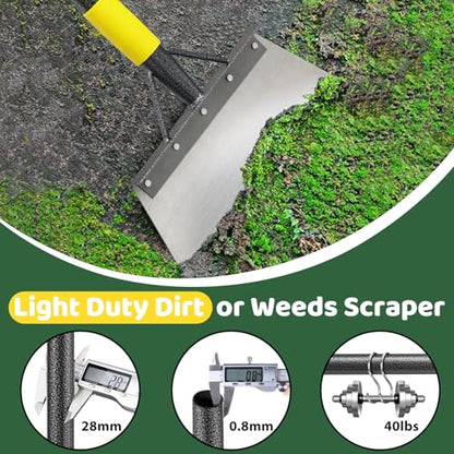Garden Flat Shovel,74" Floor Weeding Scraper for Driveway Sidewalks, Floor Ice Snow Removal Tool for Outdoor Garden, Multifunctional Graden Shovel for Lawn Edging Weeding Chopping - size: 74"