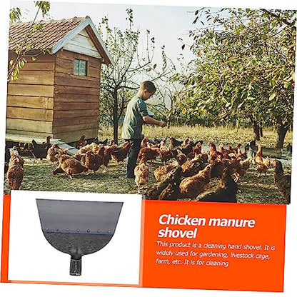 LIOOBO Practical Farm Cleaning Shovel Long Handle Scoop Shovel for Pig Chicken Manure Ground Cement Spade - size: 25X27X3.5cm