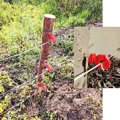 100Pcs Electric Fence Insulator Screw-in Insulator Fence Ring Wood Post Insulator with Insulator Socket Tool for Animal Husbandry Electronic System (Electric Fence Insulator - 100PCS) - style: Electric Fence Insulator - 100PCS