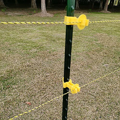 25PCS Electric Fence Insulators for T-Post, Snap-on Extended Insulators, Yellow - color: Yellow