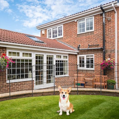 INJOPEXI Decorative Garden Fence 12 Panels 26ft (L)×36in (H) Garden Fences with 12 Panels Rustproof Wire No Dig Rabbit Animal Barrier Fencing Rabbit Dog Fence for Yard Patio Outdoor - Without Gate - size: 12 Panels 26ft(L)-36"(H) - Without Gate