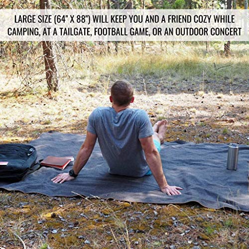 Arcturus Military Wool Blanket - Warm, Thick, Washable - Great for Outdoors, Camping, Stadium Blanket, Picnics, Travel - Car & Bushcraft Survival Kits - color: Ember