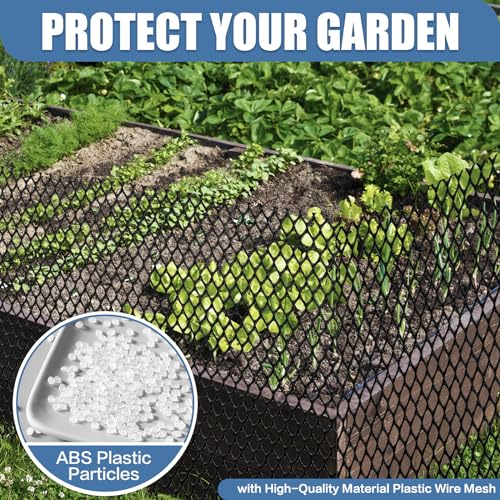 Plastic Pet & Garden Fence - Black 15.7in X 33ft Roll Multi-Use Decorative Chicken Wire Fencing for Poultry, Gardening & Animal Barriers - size: 15.7"X32.8'-1/3"OPENING