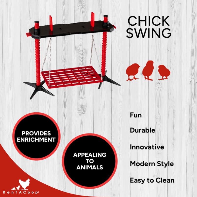 RentACoop Chick Swing and Versatile Chick Feeder Waterer and Accessory Stand Set