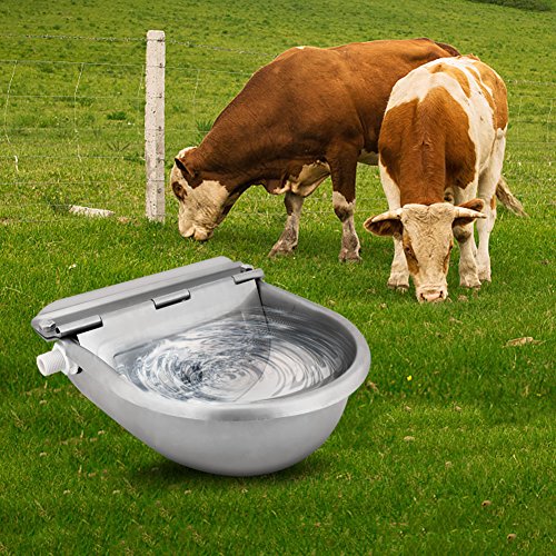 Stainless Steel Automatic Waterer Water Bowl with Valve for Livestock,Horse,Dog,Goat,Pig,Chicken,Animals Drinking Water Trough