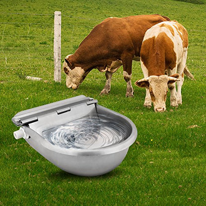 Stainless Steel Automatic Waterer Water Bowl with Valve for Livestock,Horse,Dog,Goat,Pig,Chicken,Animals Drinking Water Trough