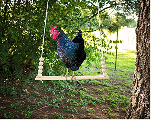 Bird Swing Wooden Hanging Chicken Swing Stand Suspension Bridge Budgie Climb Chew Toys Roosting Bar Coop Brooder Entertainment Toys Birdcage Accessories