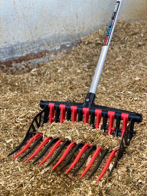 WAVE FORK by VERSZA FARM & RANCH| Manure Fork Replacement Head| DURABLE TINES that DON'T BREAK ! (COLOR RED)