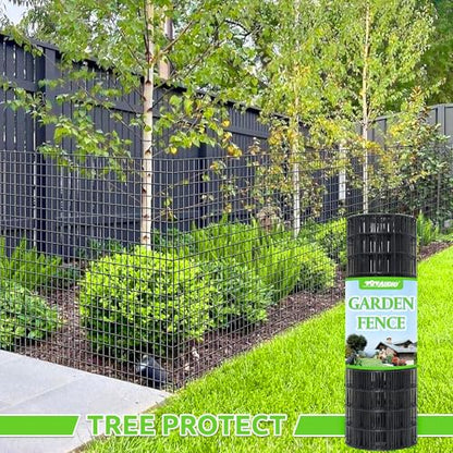 Black PVC Coated Welded Wire Fencing,2"x3" 16 Gauge,60inch H x 100ft L Garden Wire Fence Roll,2/3/4/5/6ft Tall x 50/100 ft Long Hardware Cloth Metal Mesh for Yard,Farm,Chicken,Dog,Vegetable Protection - color: Black, size: 2"x3" 60inx100ft