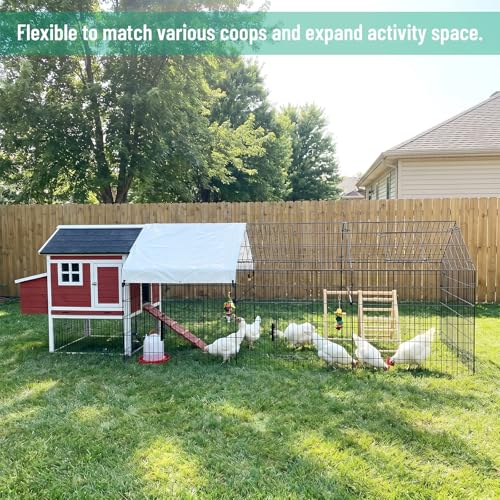 NUGRIART Portable Chicken Coop with Run, 130"×40" Poultry Cage with Waterproof Cover for Small Backyard Flocks, Chickens, Ducks, Rabbits & Small Animals - size: 130.0"L x 40.0"W x 40.0"H