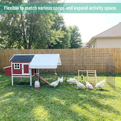 NUGRIART Portable Chicken Coop with Run, 130"×40" Poultry Cage with Waterproof Cover for Small Backyard Flocks, Chickens, Ducks, Rabbits & Small Animals - size: 130.0"L x 40.0"W x 40.0"H