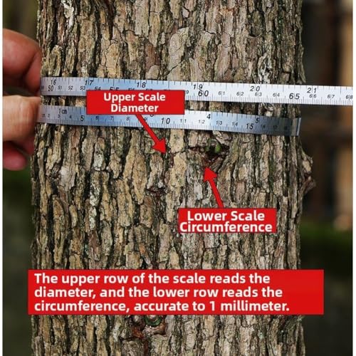 2M Stainless Steel Measuring Tape Measure for Tree Circumference ABS Case Double Scale Anti-Glare Markings Thin Key Ring Gardening Tool 46.5x46.5x16.5mm