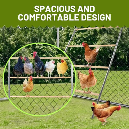 Yeeoy Chicken Perch Stand for Chicken Coop, Chicken Roosting Ladder Sturdy Roosting Bars for Adult Chickens, Chicken Toy and Coop Accessory Perfect for Backyard Poultry