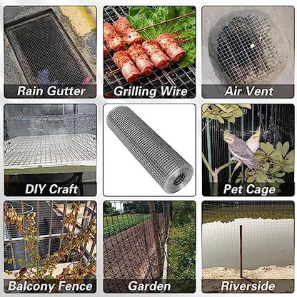 Hardware Cloth 20'' x 30' 1/4 in Galvanized Wire Mesh Roll (23 GA) Chicken Wire Fence Roll for Chicken Pen/coop Fences, Screen mesh, Rabbit/Snake Fences, Poultry enclosures, Handicraft Making, etc. - size: 20In x 30Ft