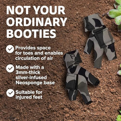 Chicken Shoes for Injured Feet – Protective Neoprene Footwear for Chicken, Open-Toe Design for Bumblefoot Relief, Made in USA (Chicken Shoes, Gray Camouflage, Medium Chickens) - color: Gray Camouflage