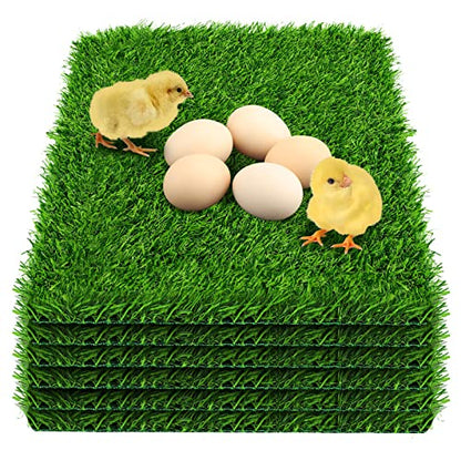 6 Pack Chicken Nesting Box Pads - Washable Artificial Grass Nesting Pads - Chicken Nesting Pads for Chicken Coop and Pet Garden Lawn Indoor Outdoor 12"×12"×1" - color: 6pack-green