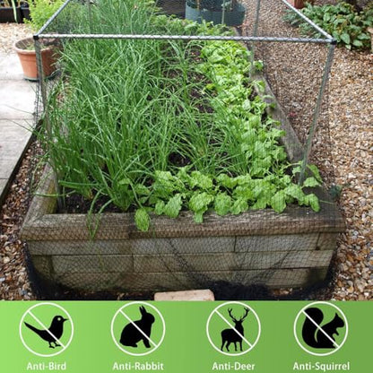 Bird Netting 10x10 Ft, 1/2In Mesh Heavy Duty Garden Netting Pest Barrier for Plants, Fruit Trees, Vegetables, Extra Strong Woven Mesh Netting, Animal Fencing Against Birds, Deer, Poultry - size: 10x10Ft