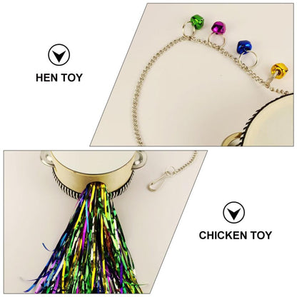 GANAZONO Chicken Mirror Drum Toy Stainless Steel Pet Toy Fun for Boys and Girls Hen