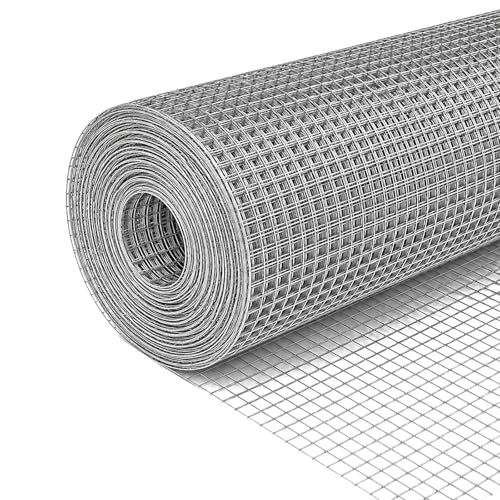 Cieex Hardware Cloth, 1/2inch 23Ga 16in x 50ft Chicken Wire Fencing, Galvanized Welded Chicken Wire Mesh for Chicken Coop Poultry Netting Garden, Predator Proof Chicken Wire Fence Roll