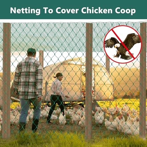 Bird Netting for Chicken Coop, Poultry Netting Over Chicken Run & Chicken Pen, Heavy Duty Nylon Nettings Reusable, UV-Resistant, Garden Netting Aviary Net Fruit Tree Nettings - size: 1.97"-4.92' x 16.4'