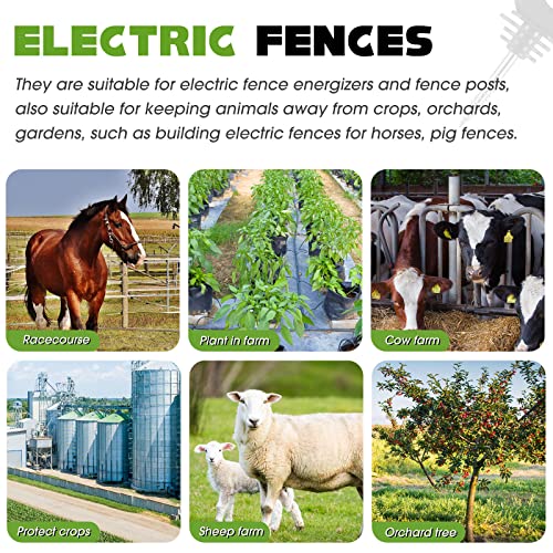 300 Pcs Black Electric Fence Insulator with 1 Pcs Insulator Socket Tool Screw in Insulator Fence Ring Post Wood Post Insulator Electric Fence Insulator Ring with Insulator Socket Tool for Animal Fence