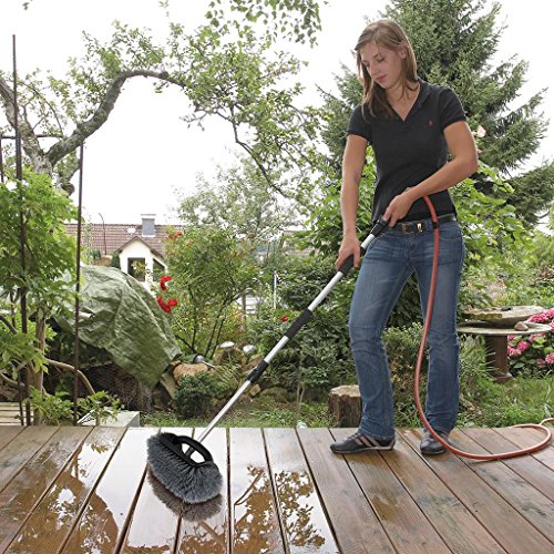 Unger Professional Lock-On 4-Sided Outdoor Scrub Brush, Compatible with Threaded Poles, Stiff Bristle Scrubbing, Cleaning Supplies for Decks, Stairs, Garage Floors, and Driveways - size: (Pack of 1)