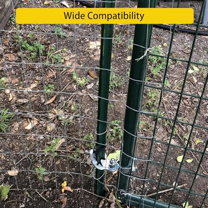 Heavy Duty T-Post Gate Hinge Kit, 1-5/8″Chain Link Fence Gate Post Hinge Pins, Galvanized Steel Easy Install Hardware for Farm, Garden, Backyard Gate