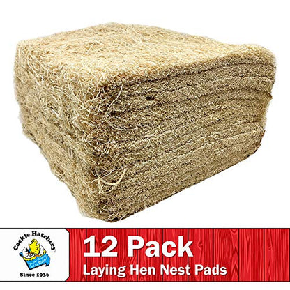 Cackle Hatchery Laying Hen Nest Box Pads Made in USA from Sustainable Aspen Exceslior - 13x13 Nesting Box Liners (12 Pack) - size: 12 Pack