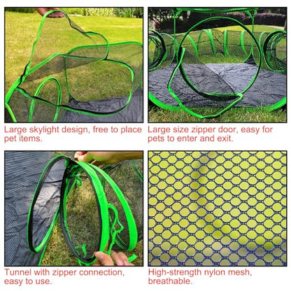 Small Animal Playpen Guinea Pig Hedgehog Cage Rabbit Cage with Fun Surround Tunnel Breathable & Transparent Pop Open Exercise Yard Fence with Top Cover Anti Escape - color: Upgrade