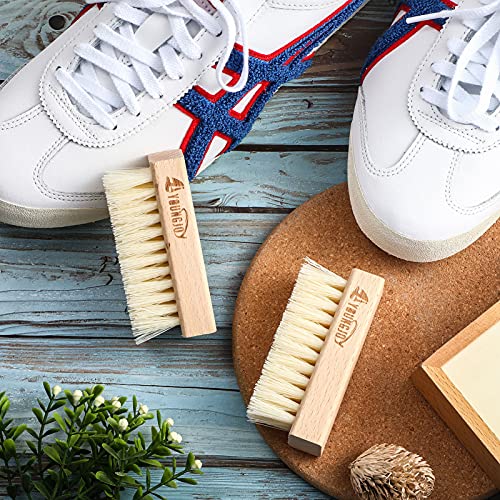 YoungJoy Sneaker Cleaning Brush Shoes Shine Dauber Nylon/Horsehair/Boar Cleaner Brushes Crepe Applicators(Beige PP Bristle) - style: Beige Pp Bristle