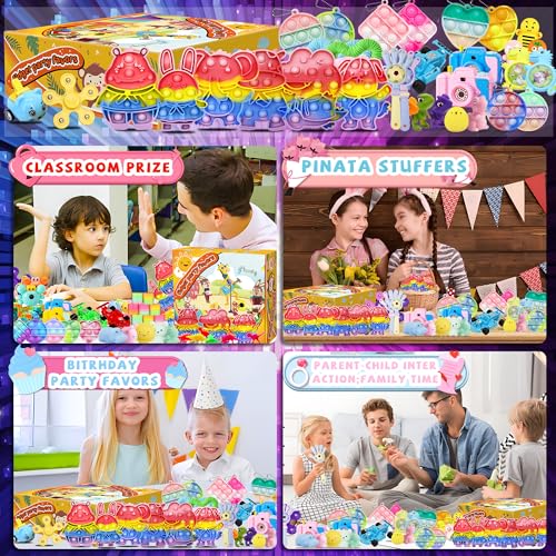 1000+ PCS Party Favors for Kids,Fidget Toys Pack,Valentines Stocking Stuffers, Birthday Gift, Treasure Box,Goodie Bag Stuffers, Carnival Prizes, Toys Filler Sensory Toy for Classrooom