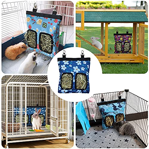 Guinea Pig Hay Feeder, Hanging Rabbit Hay Feeder Bag for Guinea Pigs Bunnies Chinchillas. M, Little Flowers - color: Littleflower