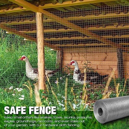 Tatuo Hardware Cloth 1/2 Inch 72in x 50ft Hot Dip Galvanized After Welded Cage Mesh Rolls 21 Gauge Metal Chicken Wire Roll Wire Fencing Poultry Netting for Raised Garden Rodent Animals - color: Silver, size: 72in X 50ft