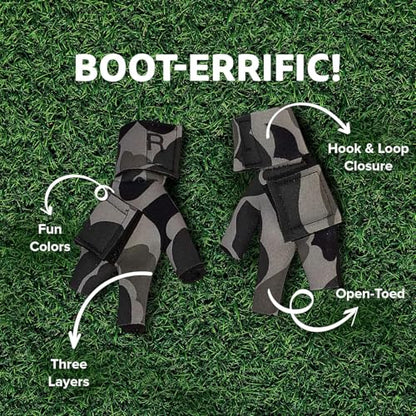 Chicken Shoes for Injured Feet – Protective Neoprene Footwear for Chicken, Open-Toe Design for Bumblefoot Relief, Made in USA (Chicken Shoes, Gray Camouflage, Medium Chickens) - color: Gray Camouflage