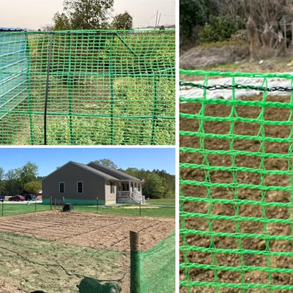 Garden Fence Temporary Fence, 4'x100' with 50 Zip Ties, Plastic Fencing Safety Fence Snow Fence, Construction Fencing for Garden Fencing, Animal Barrier, Poultry, Deer, Patio, Green - size: 4ft x 100ft