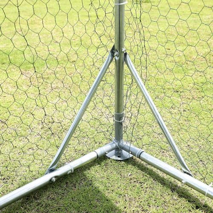 Large Metal Chicken Coop Walk-in Poultry Cage Chicken Run Pen Dog Kennel Duck House with Waterproof and Anti-Ultraviolet Cover for Outdoor Farm Use - size: 19.6"L x 9.8"W x 6.4"H