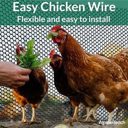 AlpineReach Plastic Wire Mesh 1.3ft x 30ft Fence Roll with Zip Ties - Ideal for Poultry, Dogs, Rabbit Barrier & Gardening, Durable Chicken Mesh, Versatile Rigid Fencing & Netting, Black (15.7" x 360") - size: 1.3ft x 30ft