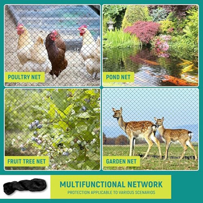 Bird Netting for Chicken Coop - 25x50ft Poultry Netting Garden Net | for Blueberry Bushes Fruit Tree Chicken Coop Roof Hawk Proof
