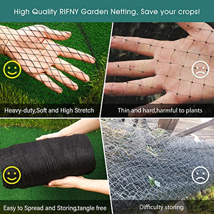 Bird Netting for Garden - 28 x 30 FT Heavy Duty Anti Bird Netting Mesh with Ties and Landscape Staples for Vegetable, Fruit Trees & Other Plants, Lasting Against Birds Deer Squirrels and Poultry - size: 28 x 30 FT