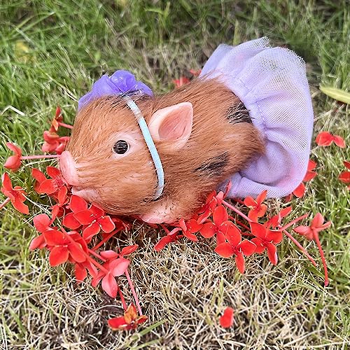 OtardDolls Reborn Pig Dolls, 5 Inch Realistic Newborn Full Silicone Lifelike Reborn Pig Dolls Soft & Stylish Real Life Silicone Animals Realistic with Toy Accessories